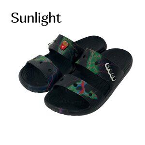 Crocs Mens SZ 7 Women SZ 9 Multicolor Double Strap Slide Sandals Unisex